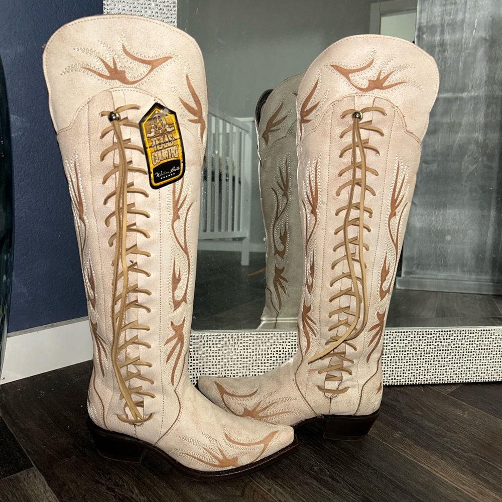 Lace-Up Western Knee-High Corral Boots
